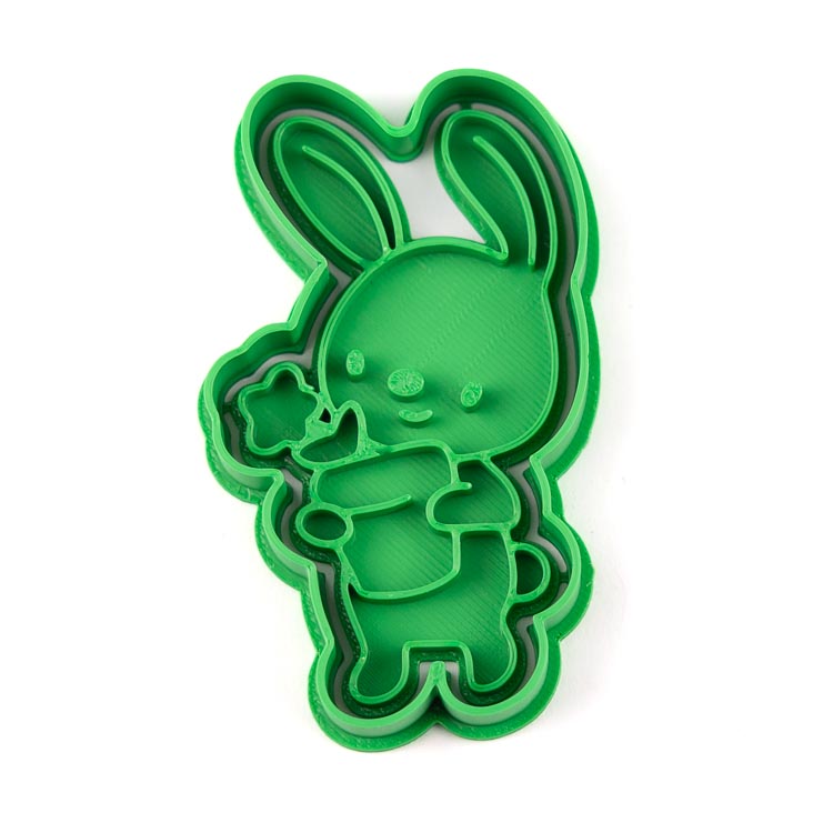 Zajíček s květináčem | dvoudílné vykrajovátko