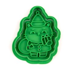 Kočka s dárkem | dvoudílné vykrajovátko