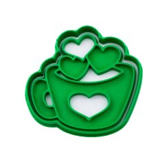 Hrnek se srdíčky | dvoudílné vykrajovátko