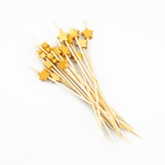 Zlatá hvězda vánoční dekorační zápich 12 cm