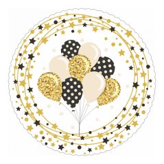 Balónky dortová podložka 28 cm + 5x krajková bílá podložka