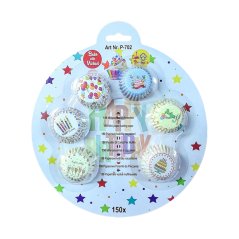 Ozdoba 2 papírové košíčky na pralinky 150 ks s 6  motivy