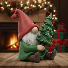 Skřítek se stromečkem 3D dekorace k vybarvení