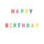 Dortové svíčky - Happy Birthday, barevný mix, 13 ks, 2,5 cm