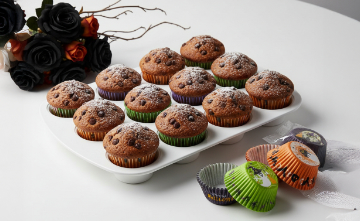 Halloweenské muffiny – s papírovými košíčky