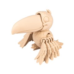 Papoušek | pohyblivá 3D omalovánka + barvy a štětec