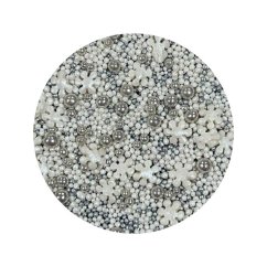Cukrové zdobení bílé a stříbrné Snow White Silver (80 g) Besky edice