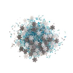 Cukrové zdobení Sněhové vločky bílé a stříbrné Dekora (100 g)