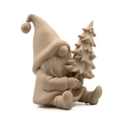 Skřítek se stromečkem 3D dekorace k vybarvení