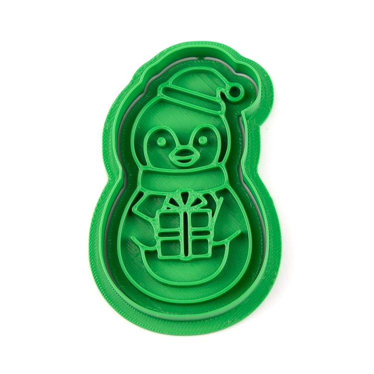 Tučňák s dárkem  | dvoudílné vykrajovátko