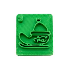 Sáně s číslem 9 | razítko pro adventní kalendář