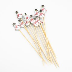 Sněhulák 1 vánoční dekorační zápich 12 cm