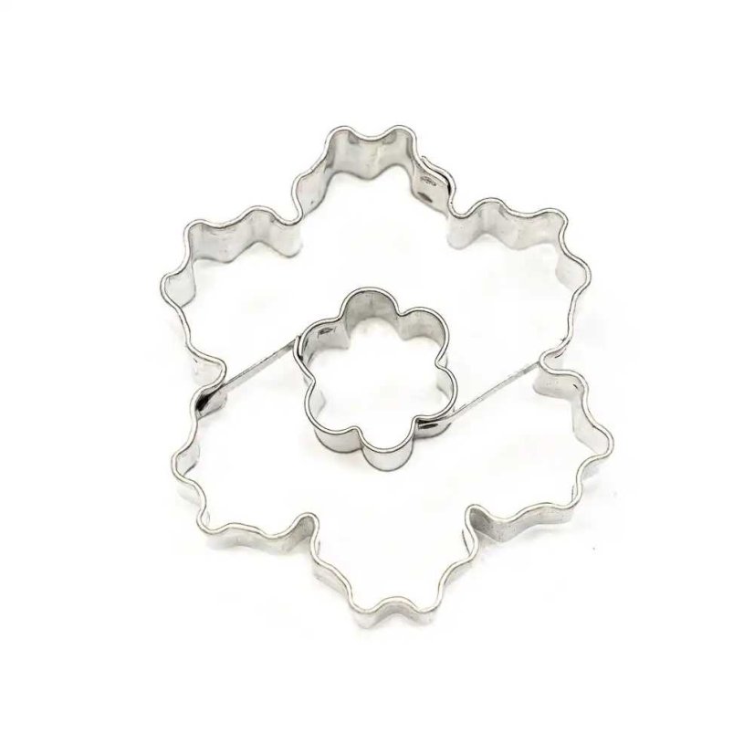 Vroubkovaná kytička + kytička | vykrajovátko se středem