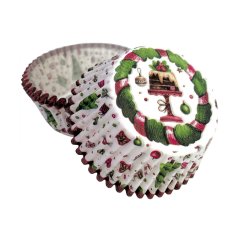 Vánoční puding | papírové košíčky na muffiny a cupcakes | 50 ks