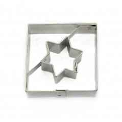 Kwadrat + gwiazda | metalowy foremki ze środkiem
