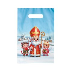 Mikulášská taška PE s Mikulášem, andělem a čertem 20x30x8 cm