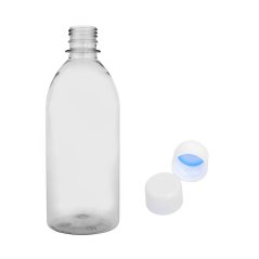 Plastová lahvička čirá s bílým uzávěrem Tera 500 ml