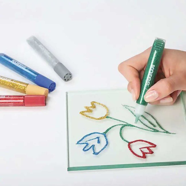 Lepidlo se třpytkami 10,5 ml × 5 pastelových barev