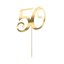 “50” - zápich na dort, zlatý, 20,5 cm