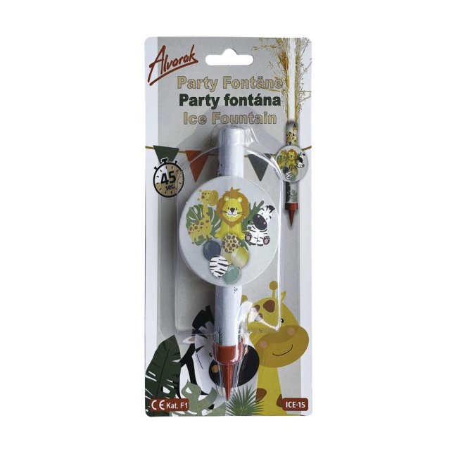 Dortová fontána Zoo bílá doba hoření 45s délka 12 cm