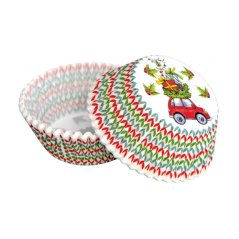 Auto s dárkama | papírové košíčky na muffiny a cupcakes | 50 ks