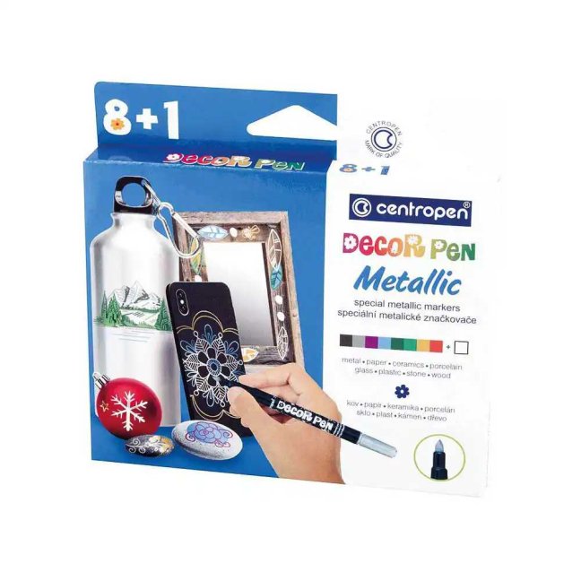 Centropen Decor Pen - Metallic 8+1 ks