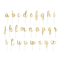 Abeceda - zápichy, zlaté, 9,5-12 cm, 53 ks