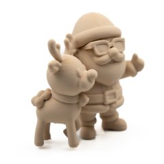 Santa se sobem 3D dekorace k vybarvení