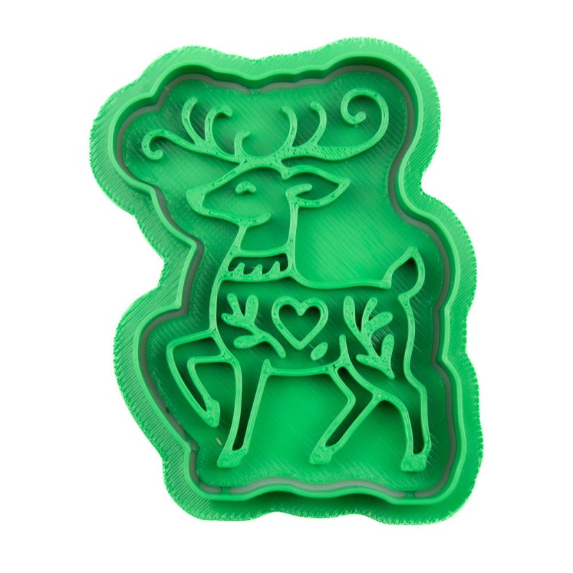 Vánoční jelen 2 | dvoudílné vykrajovátko