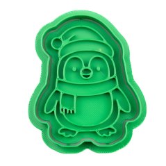 Tučňák se šálou | dvoudílné vykrajovátko