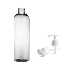 Plastová lahvička čirá s bílou pumpičkou Ambra 250 ml