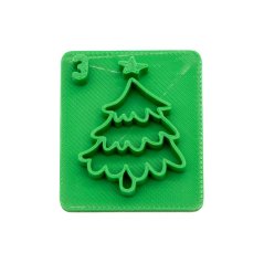 Stromeček s číslem 3 | razítko pro adventní kalendář