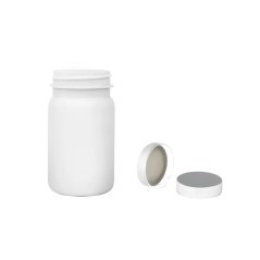 Plastová lahvička bílá s bílým uzávěrem Pilulka 100 ml