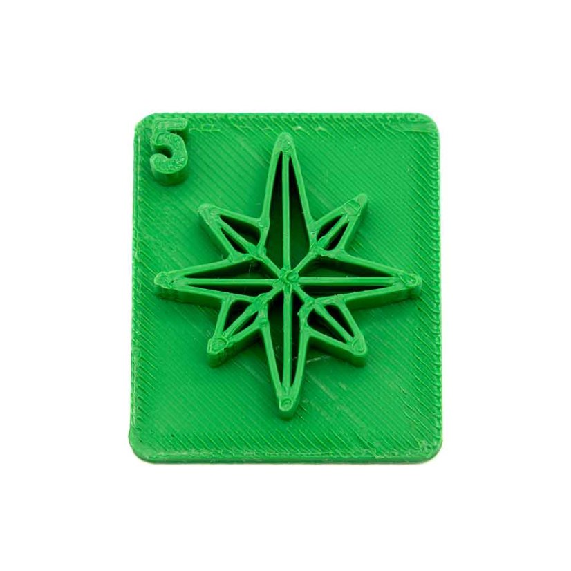 Hvězda s číslem 5 | razítko pro adventní kalendář