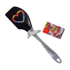 Srdce stěrka na těsto s průhlednou rukojetí