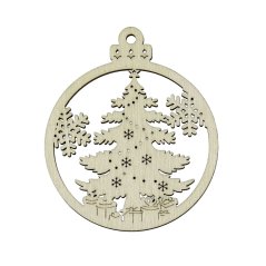 Vánoční stromek ozdoba dřevěná omalovánka 75x90 mm