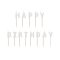 Dortové svíčky - Happy Birthday, bílé, 13 ks, 2,5 cm