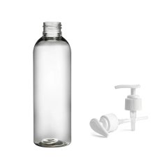 Plastová lahvička čirá s bílou pumpičkou Ambra 200 ml