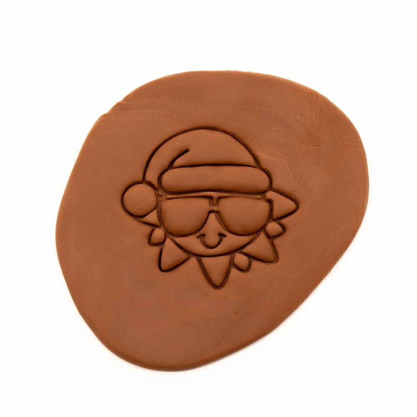 Slunce s vánoční čepkou | dvoudílné vykrajovátko