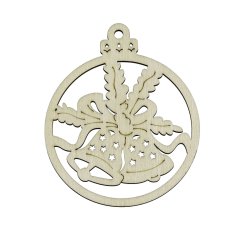 Zvonky ozdoba vánoční dřevěná omalovánka 75x90 mm