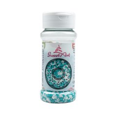 Turquoise White sprinkle mix cukrové zdobení SweetArt (80 g)