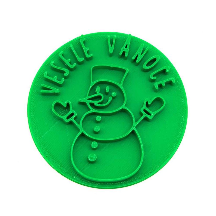 Vánoční se sněhulákem | razítko s přáním