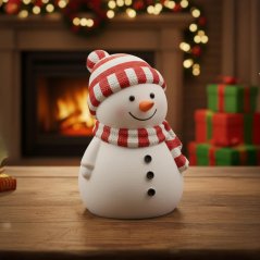 Zachumlaný sněhulák 3D dekorace k vybarvení