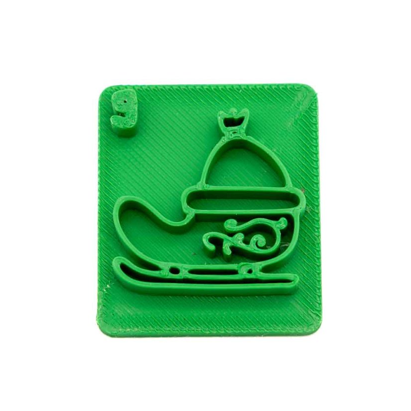 Sáně s číslem 9 | razítko pro adventní kalendář