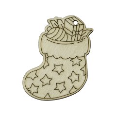 Punčocha vánoční dřevěná omalovánka 90 mm