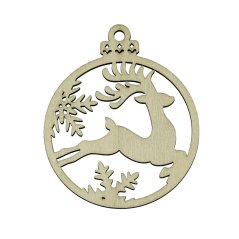 Jelen ozdoba vánoční dřevěná omalovánka 75x90 mm