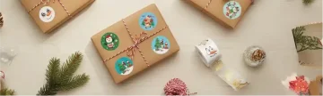 Samolepky pro sváteční balení a dekorace
