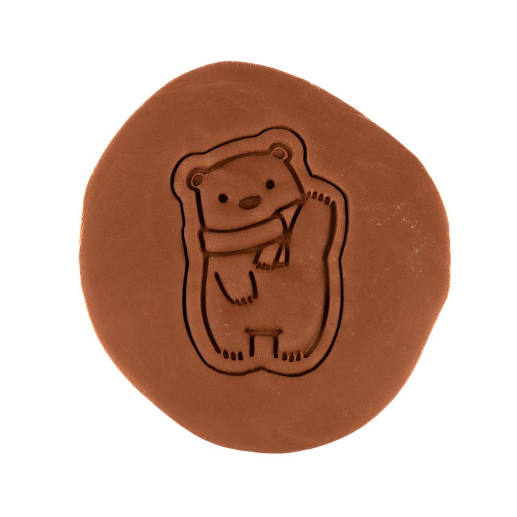 Medvěd se šálou | dvoudílné vykrajovátko