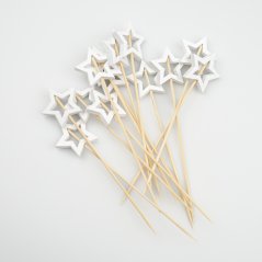 Hvězda bílá - vánoční dekorační zápich 12 cm