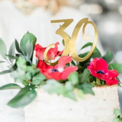 “30” - zápich na dort, zlatý, 20,5 cm
